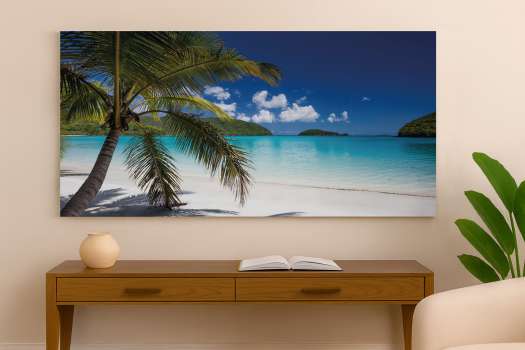 Akustický obraz 140 x 70 cm - bezrámový, motiv pláž