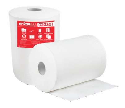 Papírové ručníky v roli PrimaSOFT - 1vrstvé, rollautomatic, bílé, 270 m, 6 rolí
