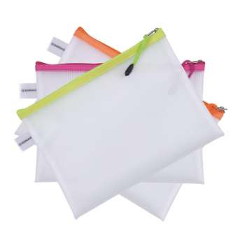 Síťovaná zipová obálka Donau - A5, mix barev, 1 ks