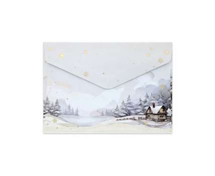 Ozdobné obálky - C6, 120 g, motiv zima, 10 ks