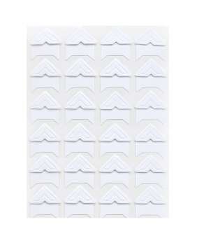 Samolepicí rohy do alb - bílé, 72 ks