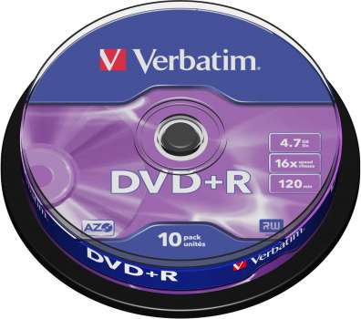 DVD+R Verbatim AZO - 4,7GB, 16x, cake box (spindle), 10 ks