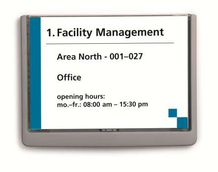 Dveřní cedulka CLICK SIGN A5 - na šířku, grafitová