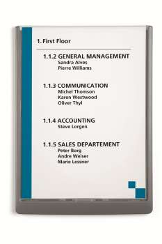 Dveřní cedulka CLICK SIGN A4  - na výšku, grafitová