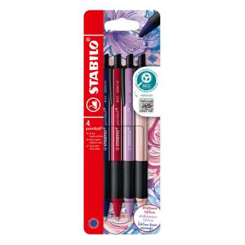 Kuličkové pero STABILO pointball NatureCOLORS Wildflower - sada 4 barev
