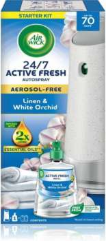 Osvěžovač vzduchu Airwick Active Fresh - komplet (strojek + náplň), Prádlo a bílá orchidej, 228 ml
