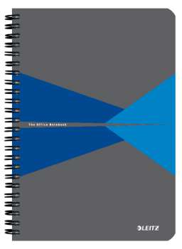 Kroužkový blok Leitz Office A5 linkovaný -  modrý, 90 listů