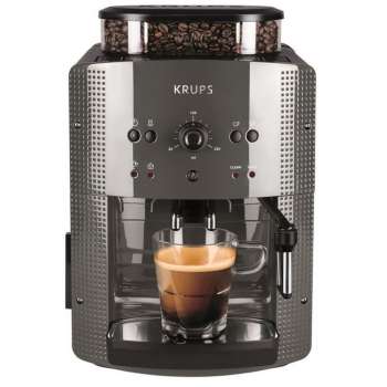 Automatický kávovar Krups EA810B - 15 bar, nejmenší plnoautomat na zrnkovou kávu, černý