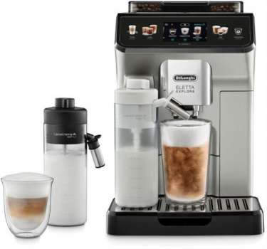 Automatický kávovar De'Longhi ECAM 450.65.S -  19 bar, dotykový 3,5" displej, 50 druhů nápojů