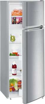 Chladnička s mrazákem nahoře LIEBHERR CTPele231 - objem 233 l (189 + 44), SmartFrost, nerez