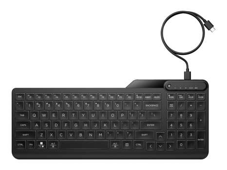 Drátová klávesnice HP 405 - kompaktní, formát 65%, podsvícená, CZ + SK, černá