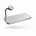 Stojan pro bezdrátové nabíjení Zens Dual+Watch Alu Wireless Charger White