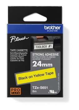 Páska Brother TZe-S651, 24 mm, černý tisk na žluté