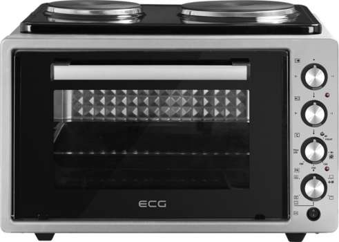 Stolní trouba s elektrickými plotýnkami ECG ETH 3701G - objem 37 l, příkon 1300 W, 40-230°C, šedá