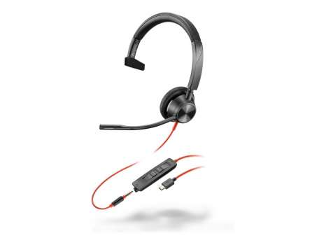 Náhlavní souprava Poly Blackwire 3315 - 3300 series, kabelová,3.5 mm jack, USB-C, certif. UC, černá