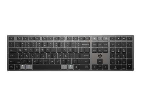 Bezdrátová klávesnice HP 725 - dobíjecí, napájené pomocí SuperCapacitor, CZ/SK, nightfall black
