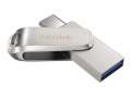 USB flash drive SanDisk Ultra Dual Drive Luxe - 128 GB, USB 3.1 Gen 1 / USB-C, stříbrný
