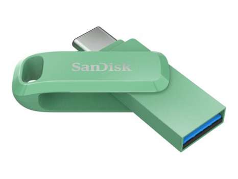 USB flash drive SanDisk Ultra Dual Drive Luxe - 256 GB, USB 3.2 Gen 1 / USB-C, zelený absinthe
