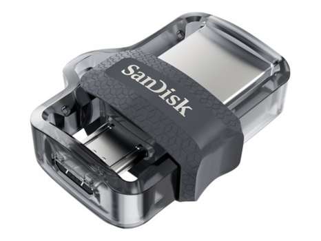 USB flash drive SanDisk Ultra Dual M3.0 - 256 GB, USB 3.0 / micro USB, černo-stříbrný