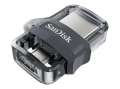 USB flash drive SanDisk Ultra Dual M3.0 - 256 GB, USB 3.0 / micro USB, černo-stříbrný