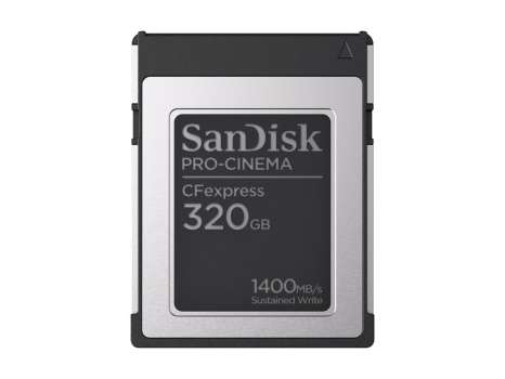 Paměťová karta Cfexpress SanDisk PRO-CINEMA - 320 GB, typ B, černo-stříbrná