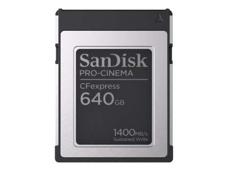 Paměťová karta Cfexpress SanDisk PRO-CINEMA - 640 GB, typ B, černo-stříbrná