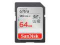 Paměťová karta SDHC SanDisk Ultra - 64 GB, Class 10, UHS-I, 140 MB/s, šedá