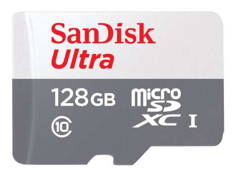 Paměťová karta microSDXC SanDisk Ultra - 128 GB, SD adaptér, Class 10, UHS-I, šedá