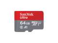 Paměťová karta microSDXC SanDisk Ultra - 64 GB, SD adaptér, A1, UHS Class 1 / Class10, červeno-šedá