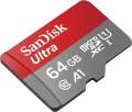 Paměťová karta microSDXC SanDisk Ultra - 64 GB, SD adaptér, A1, UHS-I U1 / Class10, červeno-šedá