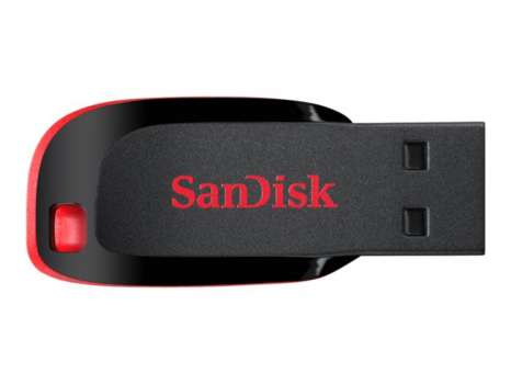USB flash drive SanDisk Cruzer Blade - 128 GB, USB 2.0, černo-červený
