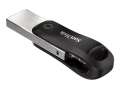 USB flash drive SanDisk iXpand Go - 256 GB, USB 3.0 / Lightning, černo-stříbrný