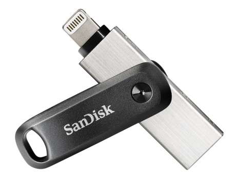USB flash drive SanDisk iXpand Go - 64 GB, USB 3.0 / Lightning, černo-stříbrný