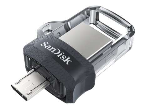 USB flash drive SanDisk Ultra Dual - 128 GB, USB 3.0 / micro USB, černo-stříbrný