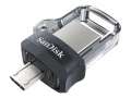 USB flash drive SanDisk Ultra Dual - 128 GB, USB 3.0 / micro USB, černo-stříbrný