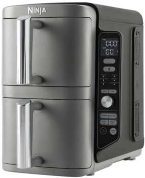 Horkovzdušná fritéza Ninja SL400EU Double Stack MAX 9,5l - 2 nádoby 4,5 l, displej, šedá