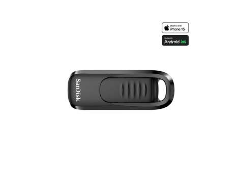 USB flash drive SanDisk Ultra Slider - 128 GB, USB-C 3.2 Gen 1, stříbrný