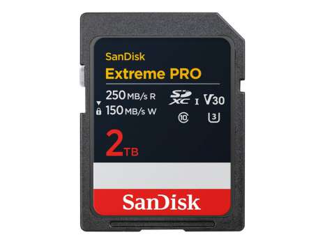 Paměťová karta SDXC SanDisk Extreme Pro - 2 TB, Video Class V30, UHS-I U3, Class10, černá