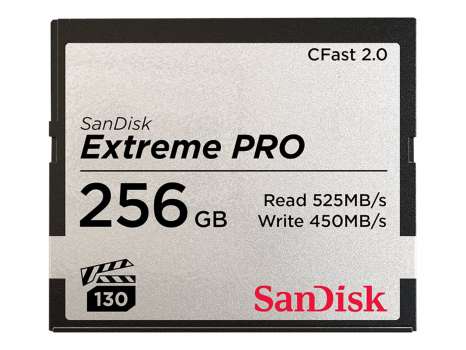 Paměťová karta Cfast 2.0 SanDisk Extreme Pro - 256 GB, stříbrná