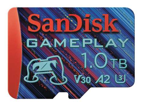 Paměťová karta microSDXC SanDisk GamePlay - 1 TB, A2, UHS-I, modro-červená