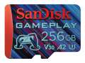 Paměťová karta microSDXC SanDisk GamePlay - 256 GB, A2, UHS-I, modro-červená