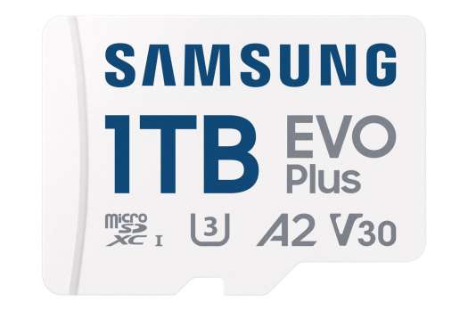 Paměťová karta micro SDXC Samsung EVO Plus - 1TB, UHS-I U3, Class 10, SD adaptér, bílá