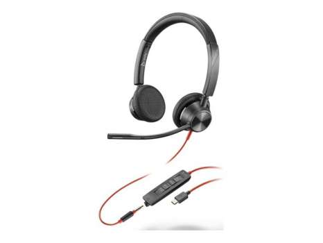 Náhlavní souprava Poly BW 3325 - kabelová, USB-C, 3,5 mm jack, certifikována pro Teams, černá