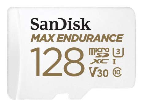Paměťová karta microSDXC SanDisk Max Endurance - 128 GB, SD adaptér, Video Class V30, UHS-I U3, C.10