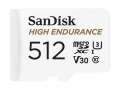Paměťová karta microSDXC SanDisk High Endurance - 512 GB, SD adaptér, Video Class V30, UHS-I U3, C10