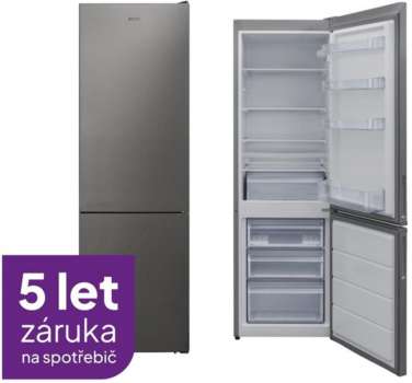 Chladnička s mrazákem dole ECG ERB 21711 XE - 268 l, 170x54x59,5 cm, low frost, šedá