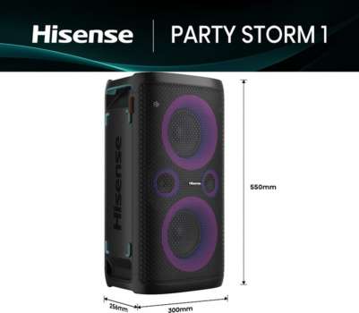 Party reproduktor Hisense PARTY STORM 1 - výkon 300 W (2x 50W + 2x 100W subwoofer), černý
