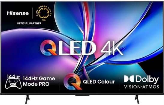 QLED SMART televize Hisense 85E7Q PRO - úhl. 215 cm, UHD 144 Hz, Vision IQ / Atmos, zvuk 30W, černá