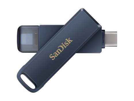 USB flash drive SanDisk Phone Drive - 128 GB, USB-C / Lightning, metalicky modrý