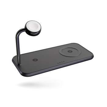 Stojan pro bezdrátové nabíjení Zens Dual+Watch Alu MagSafe Wireless Charger black